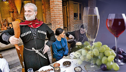 грузинское вино на застолье
